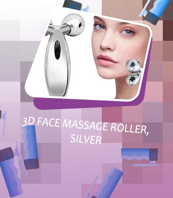 Face massage roller silver