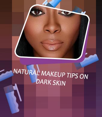 Nude makeup on dark skin